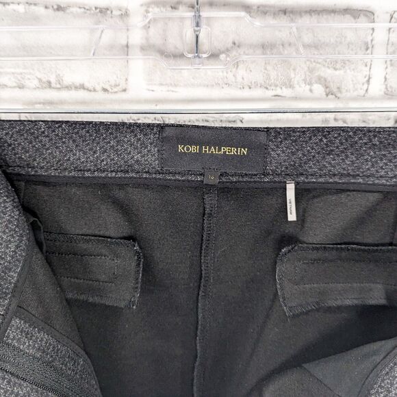 KOBI HALPERIN Women's Ankle Crop Gayle Trouser pants in charcoal houndstooth 16 - Picture 4 of 9